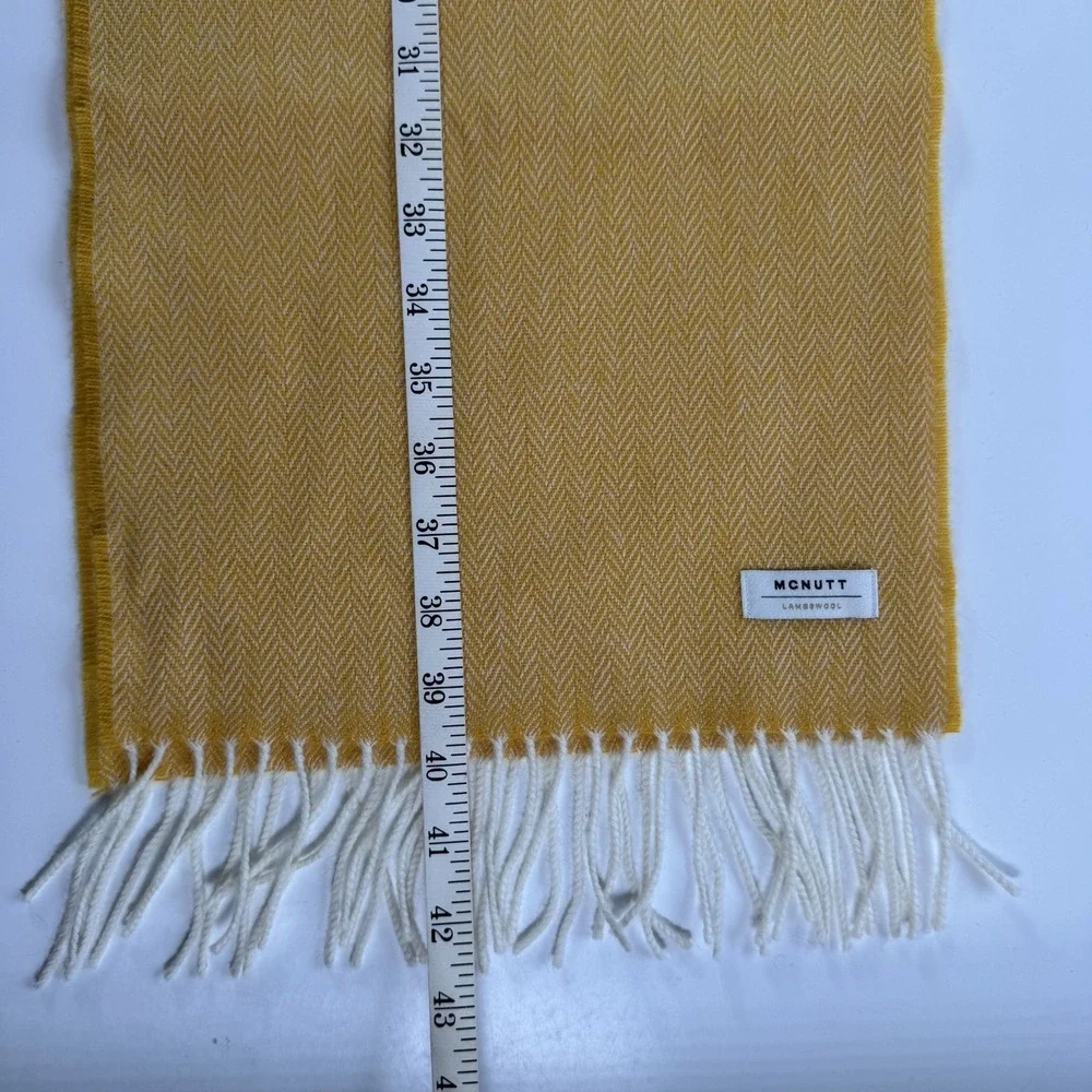 McNutt Donegal Lambswool‎ Scarf Herringbone Yellow Unisex Approx 82
